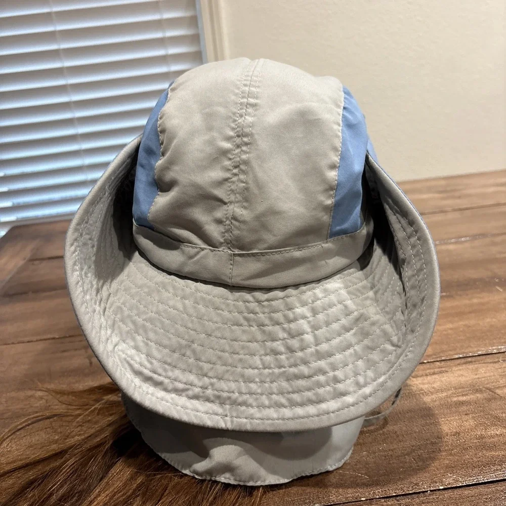 MAGELLAN Floatable Blue/GrayFishing Boonie Hat w/Chin Strap And Sun Shield